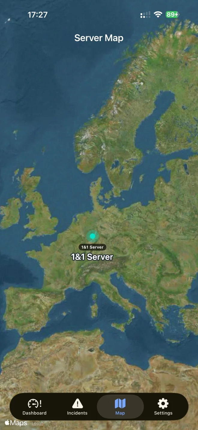 Karte der überwachten Server